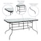 Flash Furniture 5PC Patio Set-55" Glass Table, 4 Gray Chairs TLH-089REC-303CGY4-GG - alternate 8